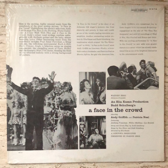 Andy Griffith A Face In The Crowd Movie Soundtrack Vinyl Lp '57 - Picture 9 of 9